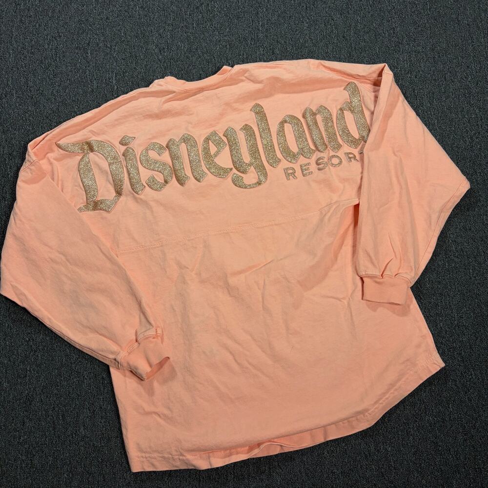 Vintage Y2k Disneyland Orange Peach Spirit Jersey Longsleeve Women's Small